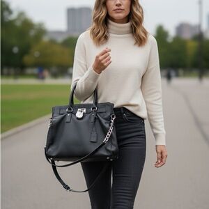 Michael Kors Leather Tote Black Bag